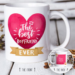 The Best "Your Text" Heart Personalised Mug