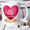 The Best "Your Text" Heart Personalised Mug with Photo Upload