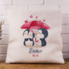 Penguin Love Happy Valentine's Day Cushion