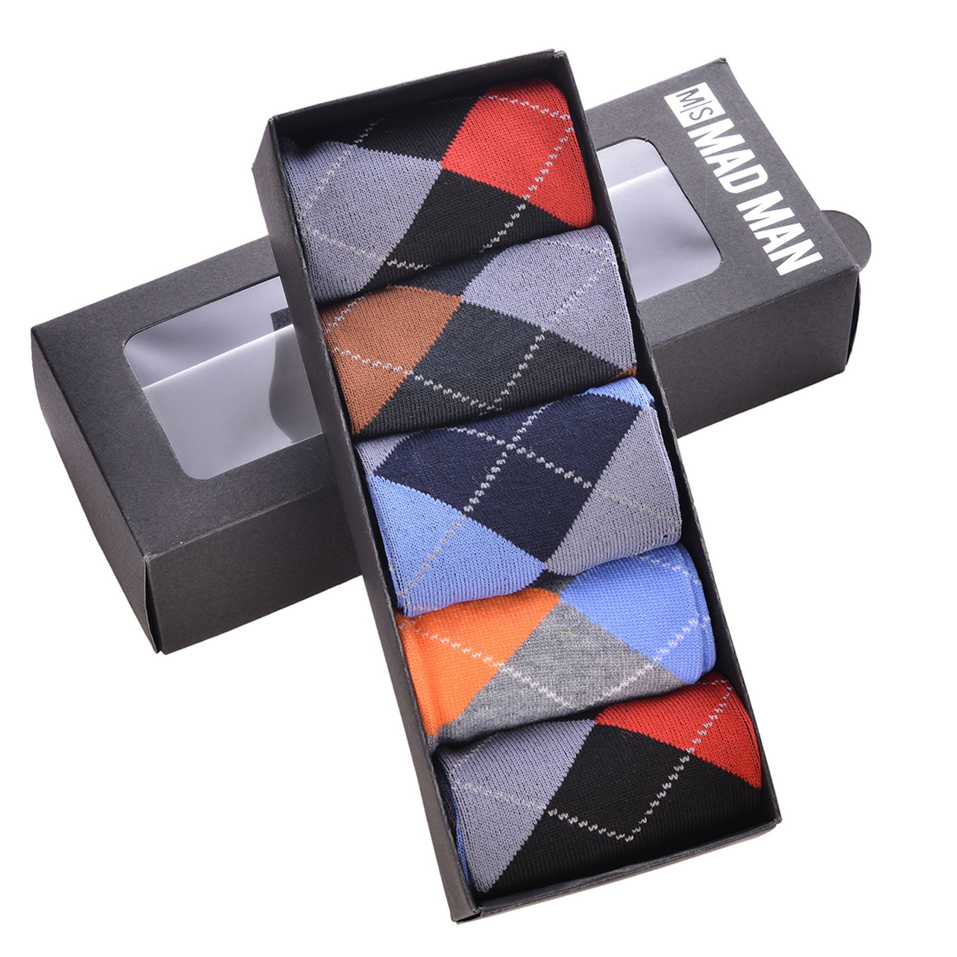 Bright Argyle Set of Socks in Gift Box