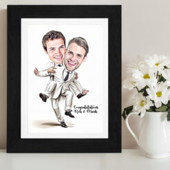 2 Guys Wedding Caricature 1