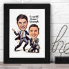 2 Guys Engagement Caricature