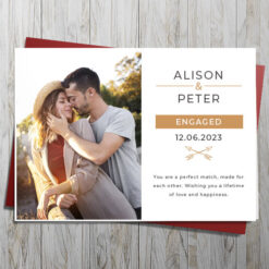a perfect match engagement card