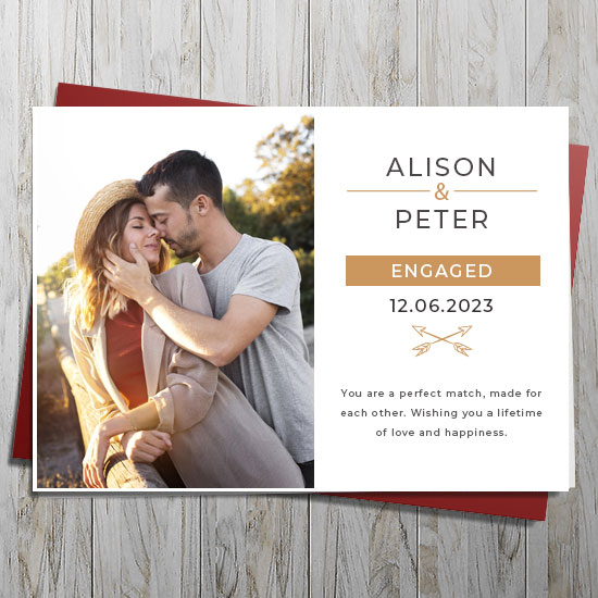 a perfect match engagement card