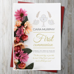 Floral Communion Card