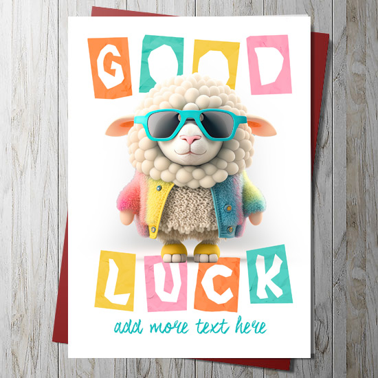 good luck funky sheep card