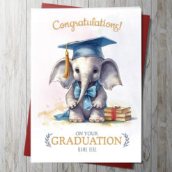 graduation card elephant