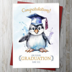 graduation card penguin