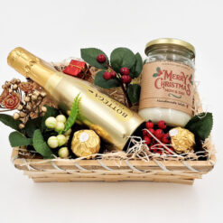 Personalised Candle & Bottega Christmas Hamper