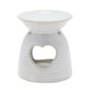 White Heart Ceramic Wax Burner