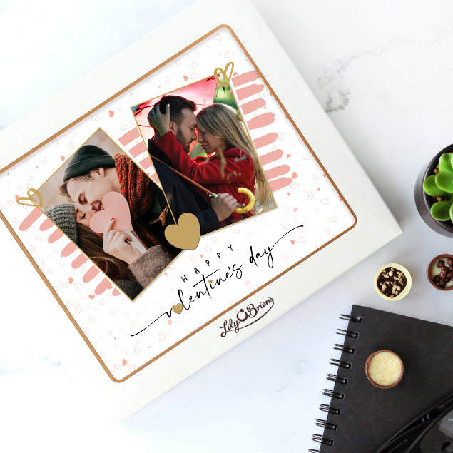 Happy valentines Choc Box Design two photo upload