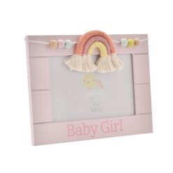 Petit Cheri Wooden Photo Frame Macrame Rainbow Baby Girl 6X4