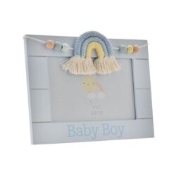 Petit Cheri Wooden Photo Frame Macrame Rainbow Baby Boy 6X4