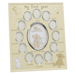 Button Corner Aluminium Photo Frame "My First Year"