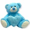 Blue Sitting Bear with It's a Boy Heart 20 cm