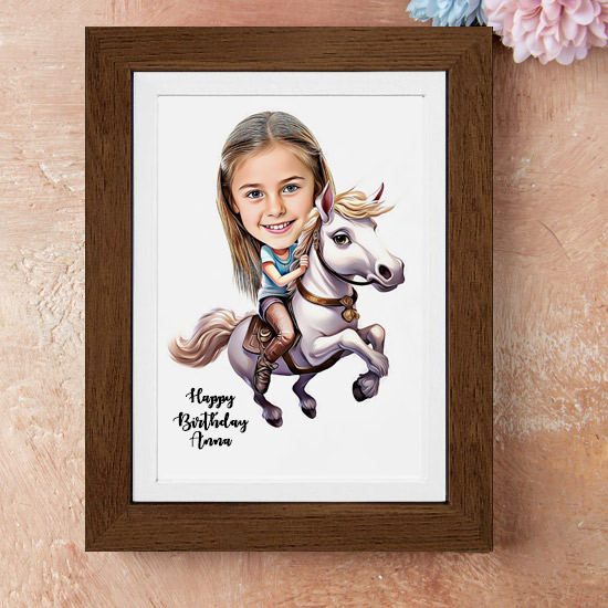 Horse Riding Caricature for Her