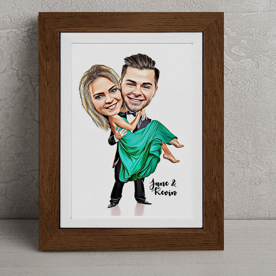 In His Arms Caricature Design 2