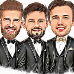 6 Person Portrait Style Caricature