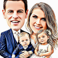 Custom Caricature for 4 People