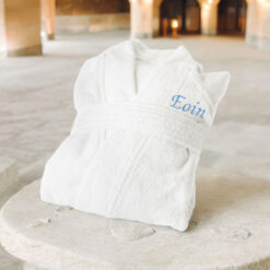 White Embroidered Bathrobe