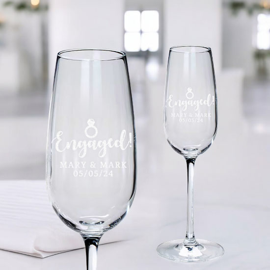 Engaged Personalised Champagne Flute (Single Flute)
