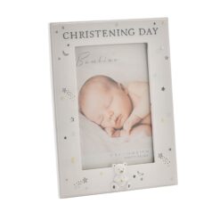 White Bambino Christening Frame