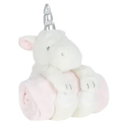 Baby Unicorn Toy & Embossed Blanket Set (Option to Personalise)