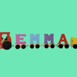 Personalised Wooden Tractor Name in Colour