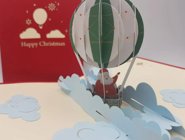 Santa Balloon – Irish Made Pop Up Cards