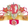40th Birthday Pop Up Card (Stars)