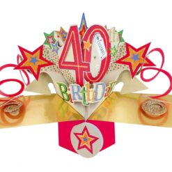 40th Birthday Pop Up Card (Stars)