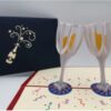 Champagne Glasses Navy - Irish Made Pop Up Cards
