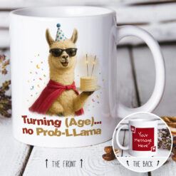 No Prob-llama birthday mug