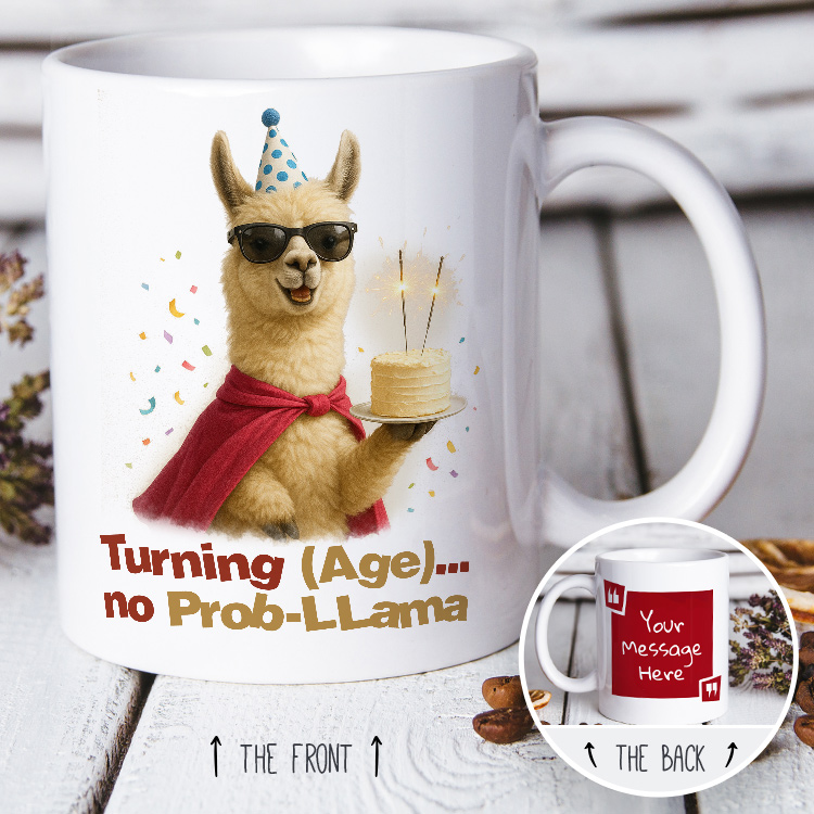 No Prob-llama birthday mug