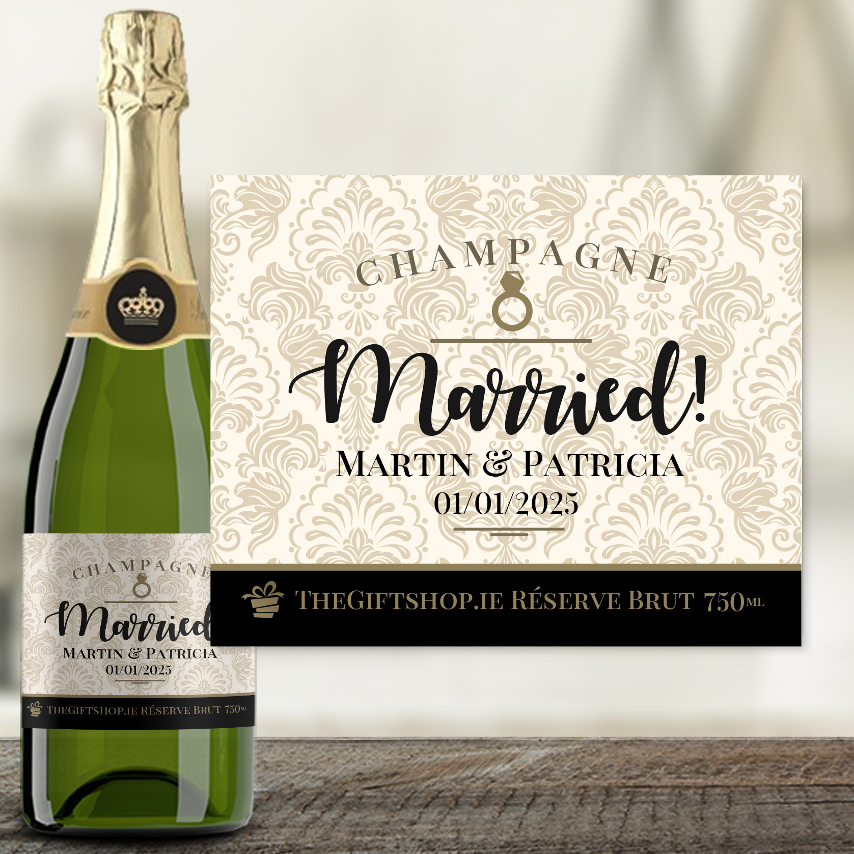 Personalised Married! Champagne