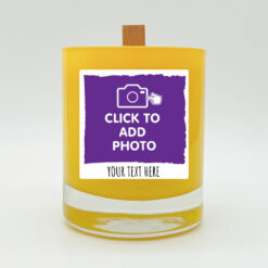 Upload Image Candle with Wooden Wick - Yellow