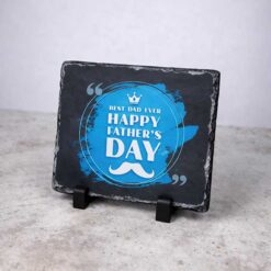 Best Dad Happy Father's Day Rectangular Photo Slate With Matt Finish – 15cm x 20cm