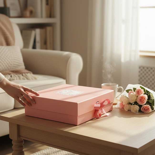 Mother's Day Luxury Pink Hamper Kit With Ribbon