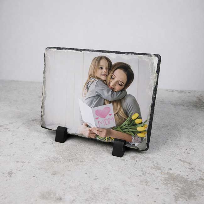 Personalised Rectangular Photo Slate With Gloss Finish