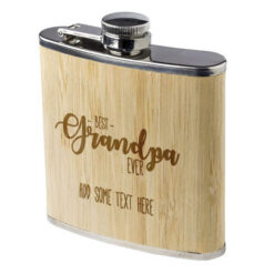 Personalised Best Grandpa Ever Bamboo Hip Flask