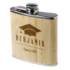 Personalised Graduation Bamboo Hip Flask – 6oz Stainless Steel