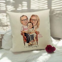 Cushion – Custom Caricature For 3 People