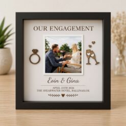 Personalised Our Engagement Day 3D Wooden Photo Frame2
