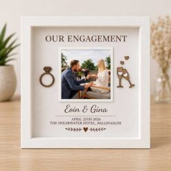 Personalised Our Engagement Day 3D Wooden Photo Frame