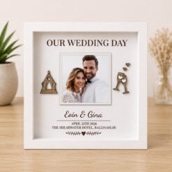 Personalised Our Wedding Day 3D Wooden Photo Frame
