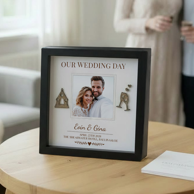 Personalised Our Wedding Day 3D Wooden Photo Frame - Image 2