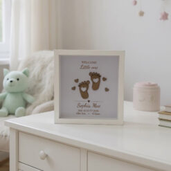 Personalised Welcome Little One 3D Wooden Baby Frame