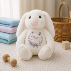 Personalised Floral Name Keepsake Bunny