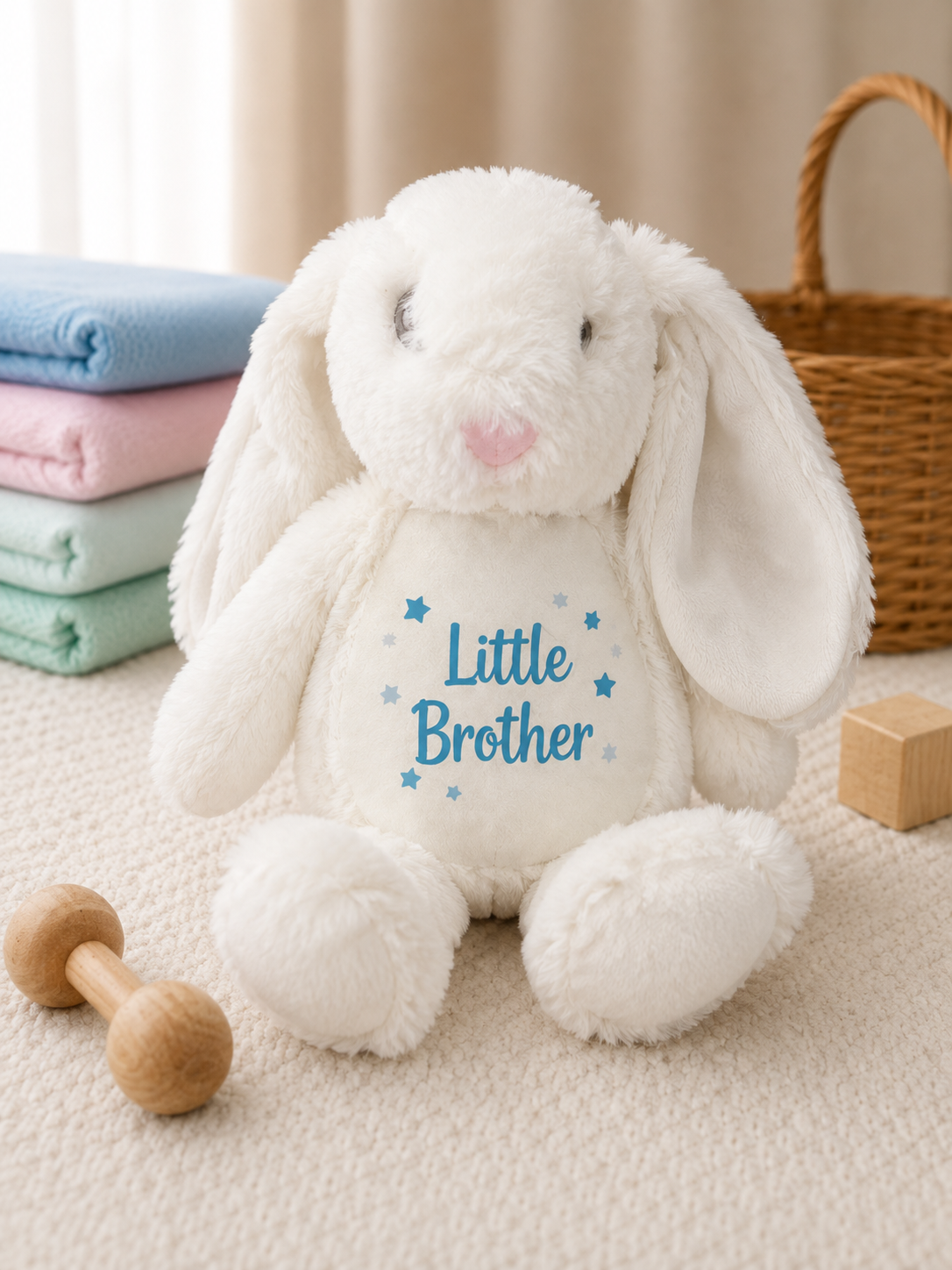 Personalised Little Brother Keepsake Bunny