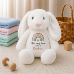 Personalised Rainbow Baby Keepsake Bunny – After Every Storm